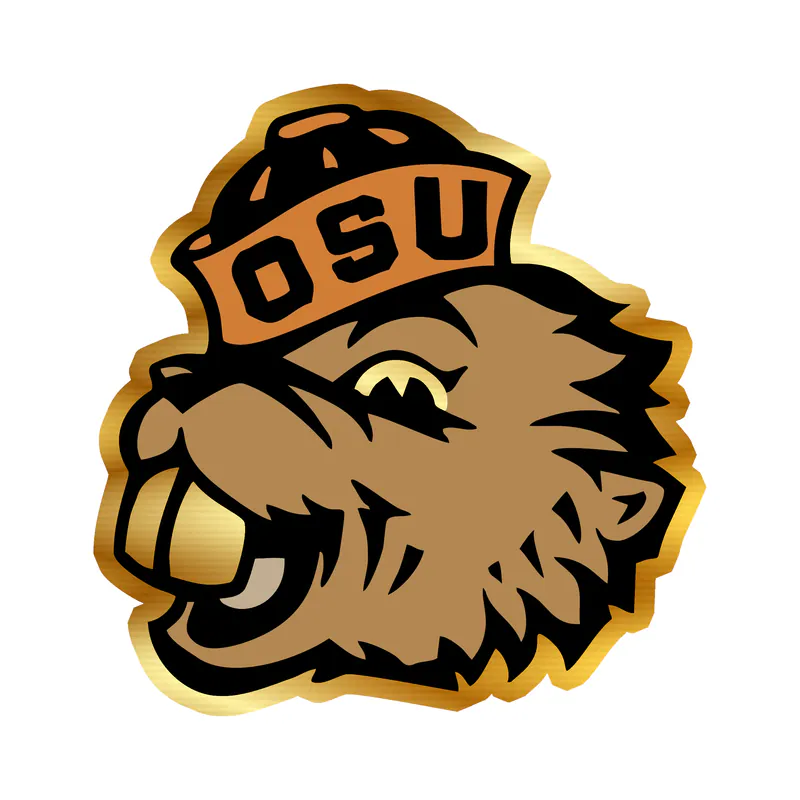 Oregon State Beavers Gold Chrome Vinyl Decal – Custom Size