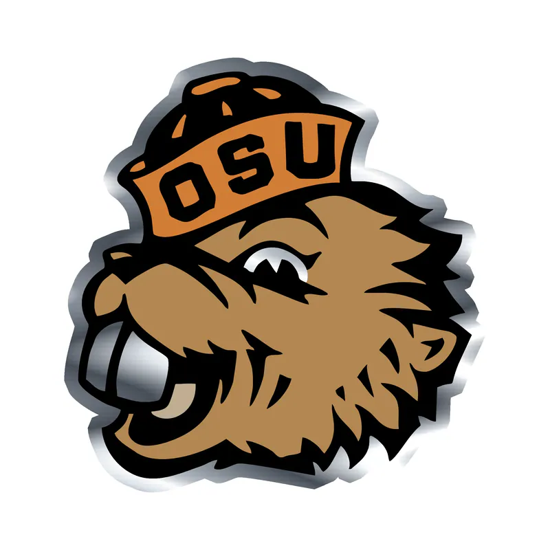 Oregon State Beavers Silver Chrome Vinyl Decal – Custom Size