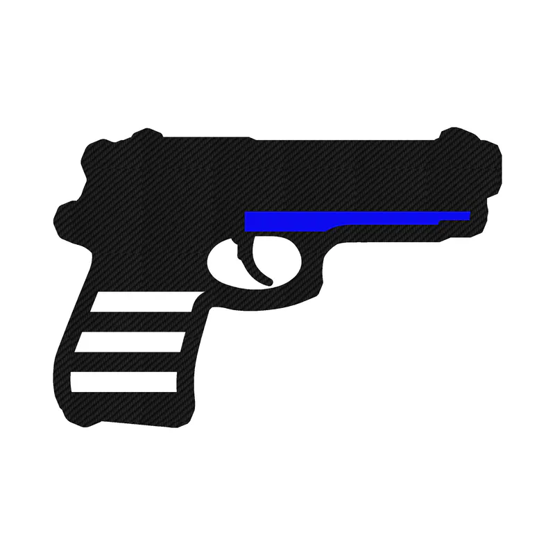 Blue Line American Flag Weapon  Carbon Fiber Vinyl Decal - custom size