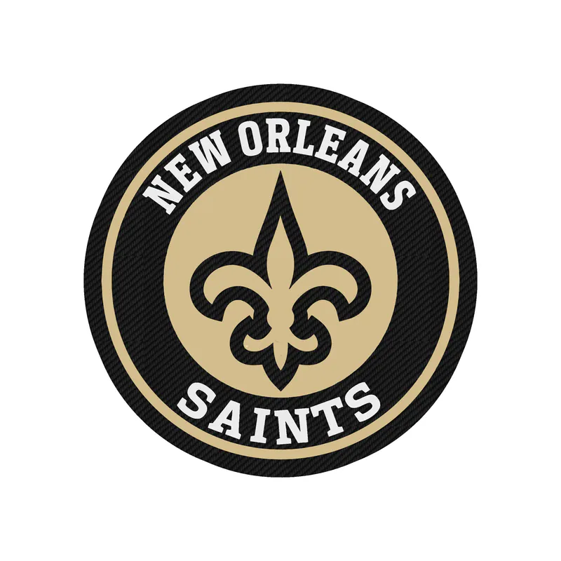 New Orleans Saints Circle Carbon Fiber Vinyl Sticker - Custom Size