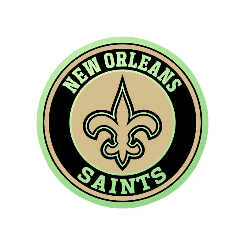New Orleans Saints Circle Glow in the Dark Vinyl Sticker - Custom Size