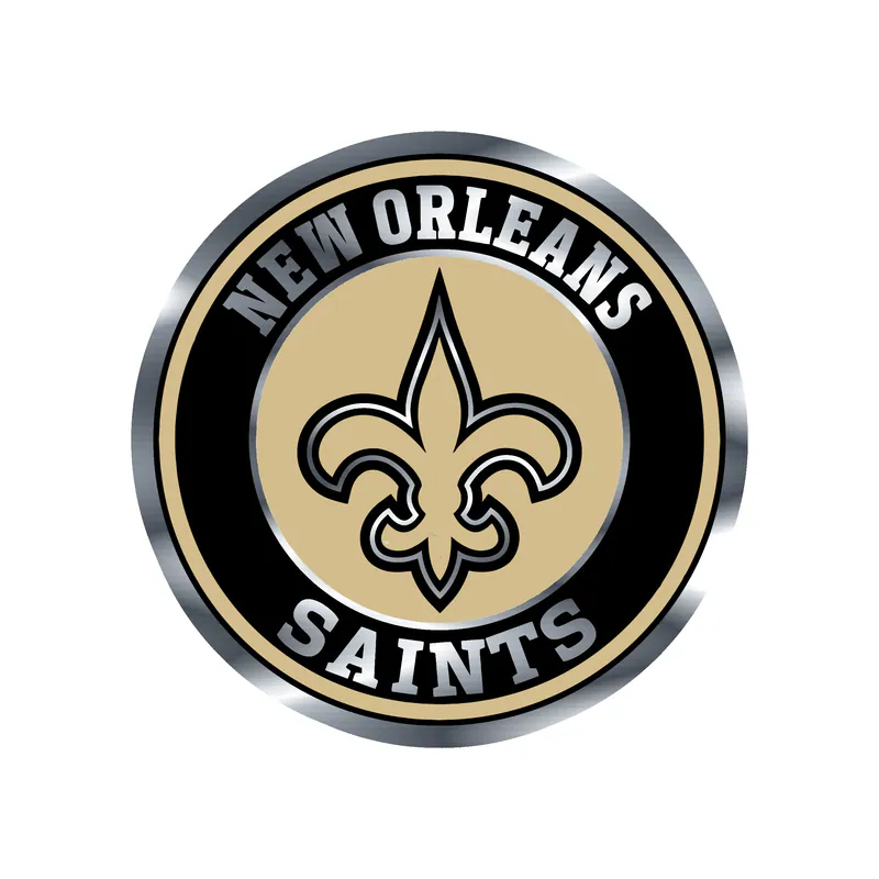 New Orleans Saints Circle Silver Chrome Vinyl Sticker - Custom Size