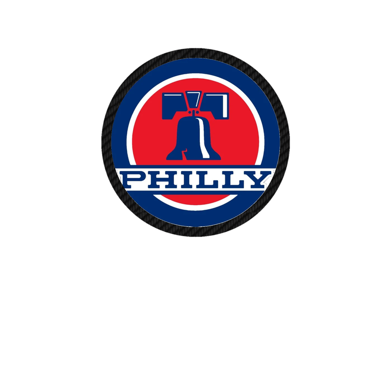 Philadelphia Phillies - Circle With Bell - Carbon Fiber Vinyl Sticker - Custom Size