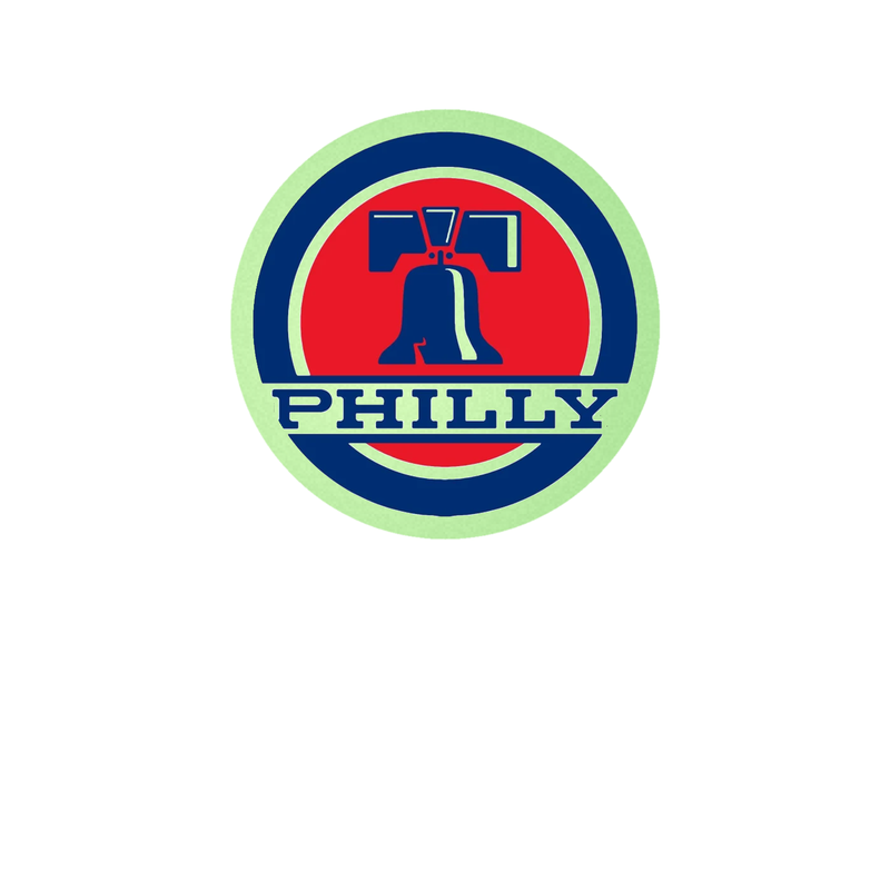 Philadelphia Phillies - Circle With Bell - Glow in the Dark Vinyl Sticker - Custom Size
