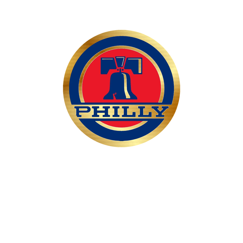 Philadelphia Phillies - Circle With Bell - Gold Chrome Vinyl Sticker - Custom Size