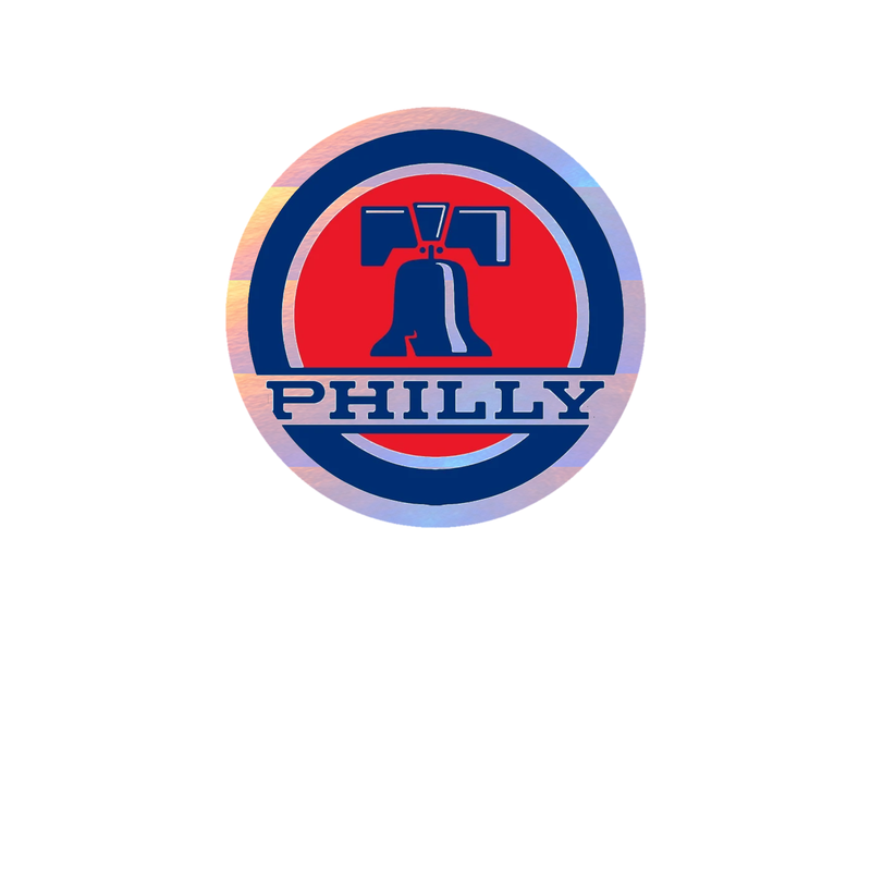 Philadelphia Phillies - Circle With Bell - Holographic Vinyl Sticker - Custom Size