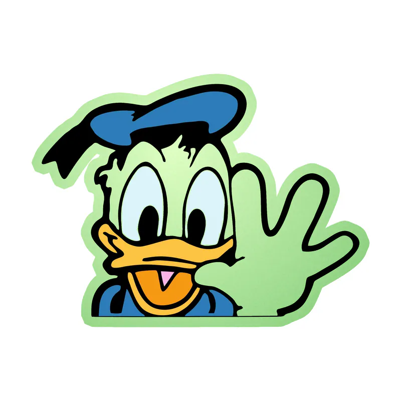 Donald Duck Glow in the Dark Vinyl Sticker - Custom Size