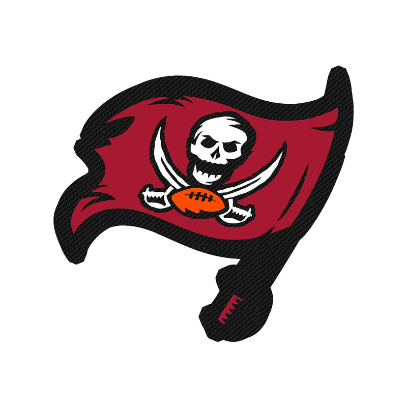Tampa Bay Buccaneers - Dark Flag - Carbon Fiber Vinyl Sticker - Custom Size