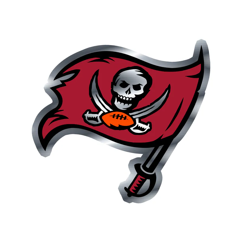 Tampa Bay Buccaneers - Dark Flag - Silver Chrome Vinyl Sticker - Custom Size