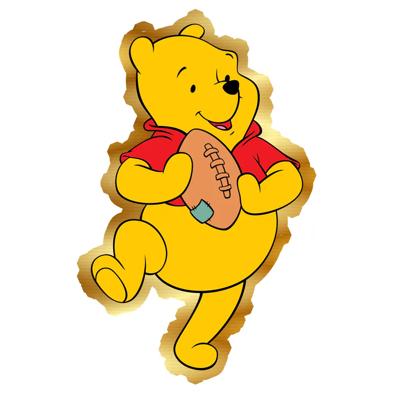 Winnie The Pooh - Gold Chrome Vinyl Sticker - Custom Size
