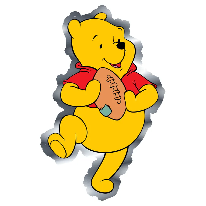 Winnie The Pooh - Silver Chrome Vinyl Sticker - Custom Size