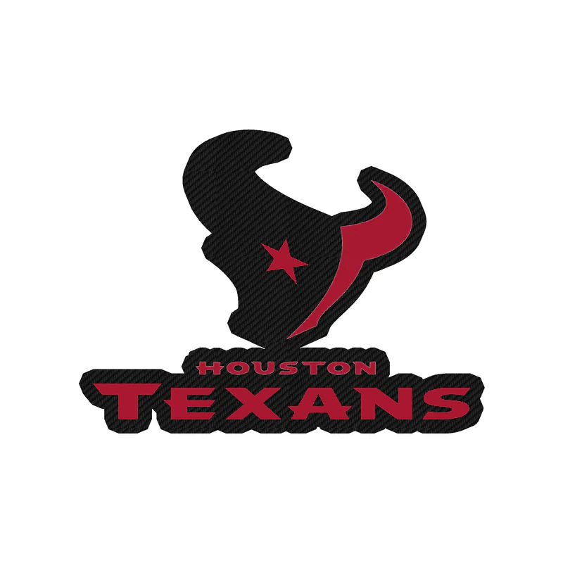 Houston Texans - Bull Head With Name  - Carbon Fiber Vinyl Sticker - Custom Size