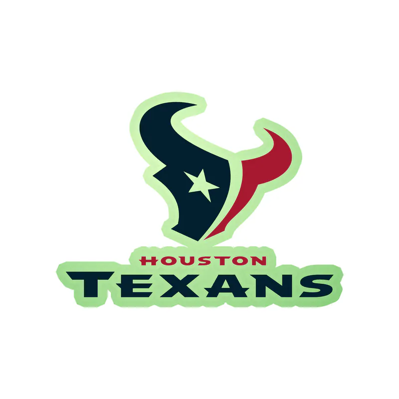Houston Texans - Bull Head With Name - Glow in the Dark Vinyl Sticker - Custom Size