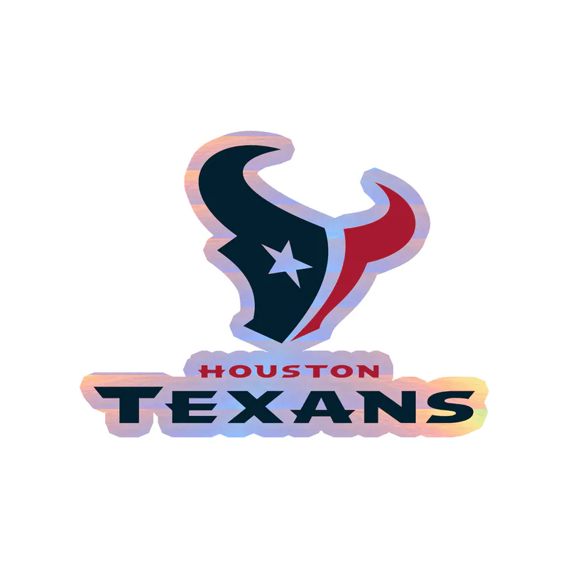 Houston Texans - Bull Head With Name - Holographic Vinyl Sticker - Custom Size