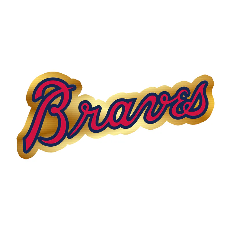 Atlanta Braves - Braves - Gold Chrome Vinyl Sticker - Custom Size