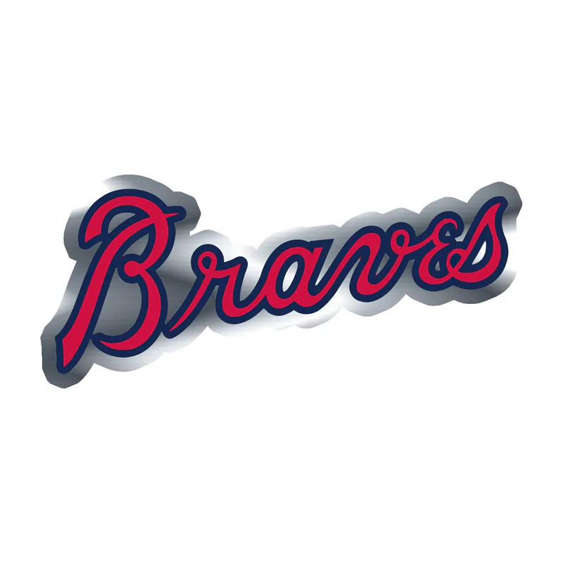 Atlanta Braves - Braves - Silver Chrome Vinyl Sticker - Custom Size
