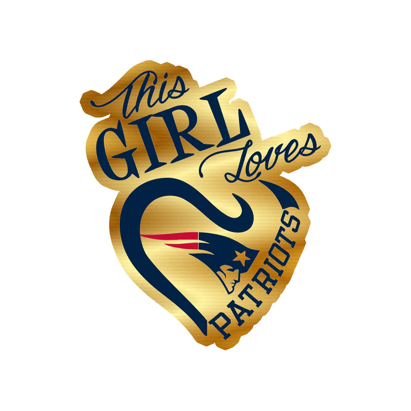 New England Patriots - Image 4 - Gold Chrome Vinyl Sticker - Custom Size