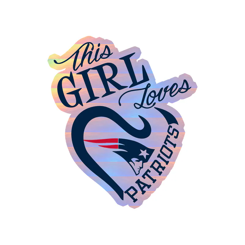 New England Patriots - Image 4 - Holographic Vinyl Sticker - Custom Size