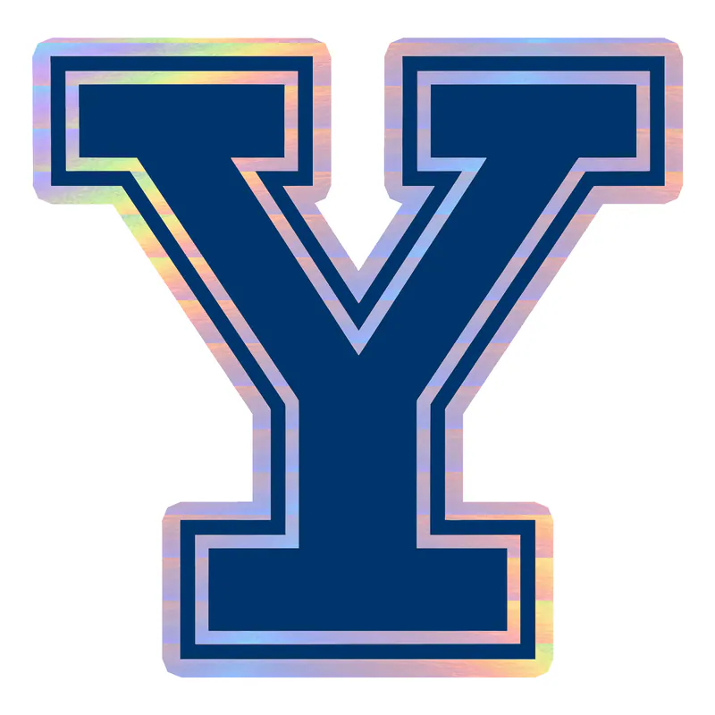 Yale - Y - Holographic Vinyl Sticker - Custom Size
