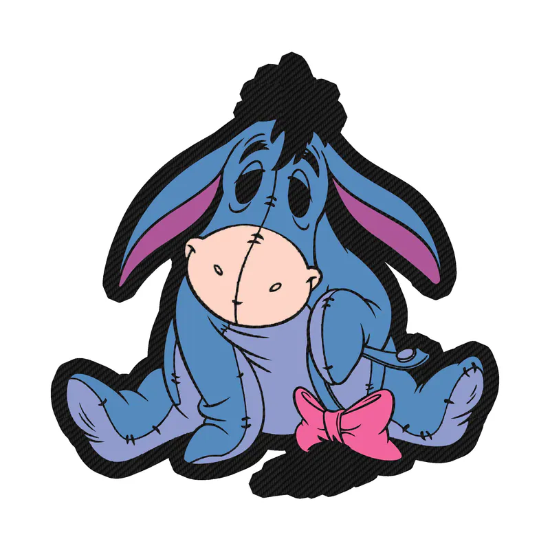 Winnie The Pooh - Eeyore - Carbon Fiber Vinyl Sticker - Custom Size