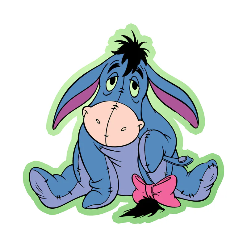 Winnie The Pooh - Eeyore - Glow in the Dark Vinyl Sticker - Custom Size