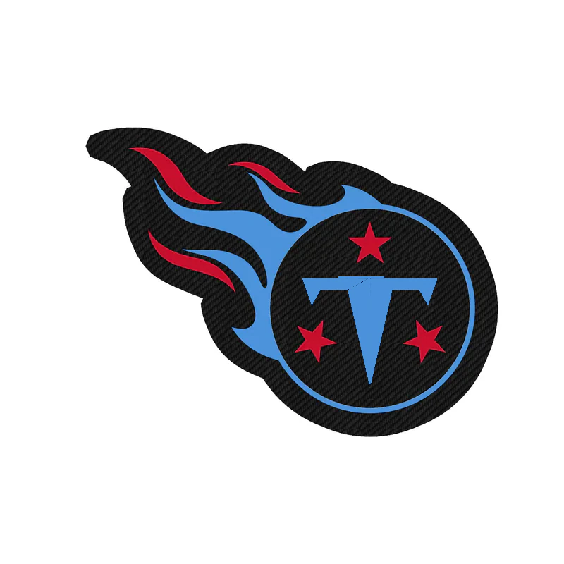 Tennessee Titans - T with Stars - Carbon Fiber Vinyl Sticker - Custom Size