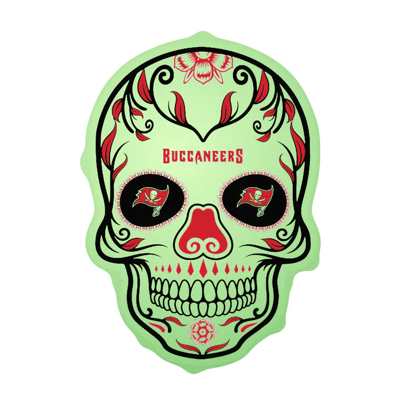 Tampa Bay Buccaneers - Sugar Skull - Glow in the Dark Vinyl Sticker - Custom Size