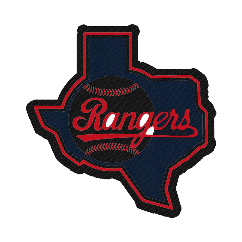 Texas Rangers - State - Carbon Fiber Vinyl Sticker - Custom Size