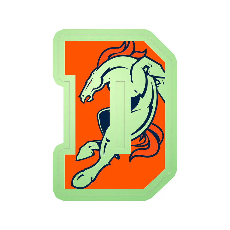 Denver Broncos - D - Image 2 - Glow in the Dark Vinyl Sticker - Custom Size
