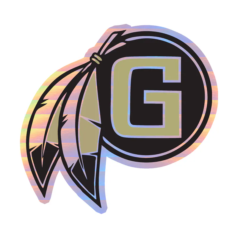 Gaffney Indians Highschool Holographic Vinyl Sticker - Custom Size