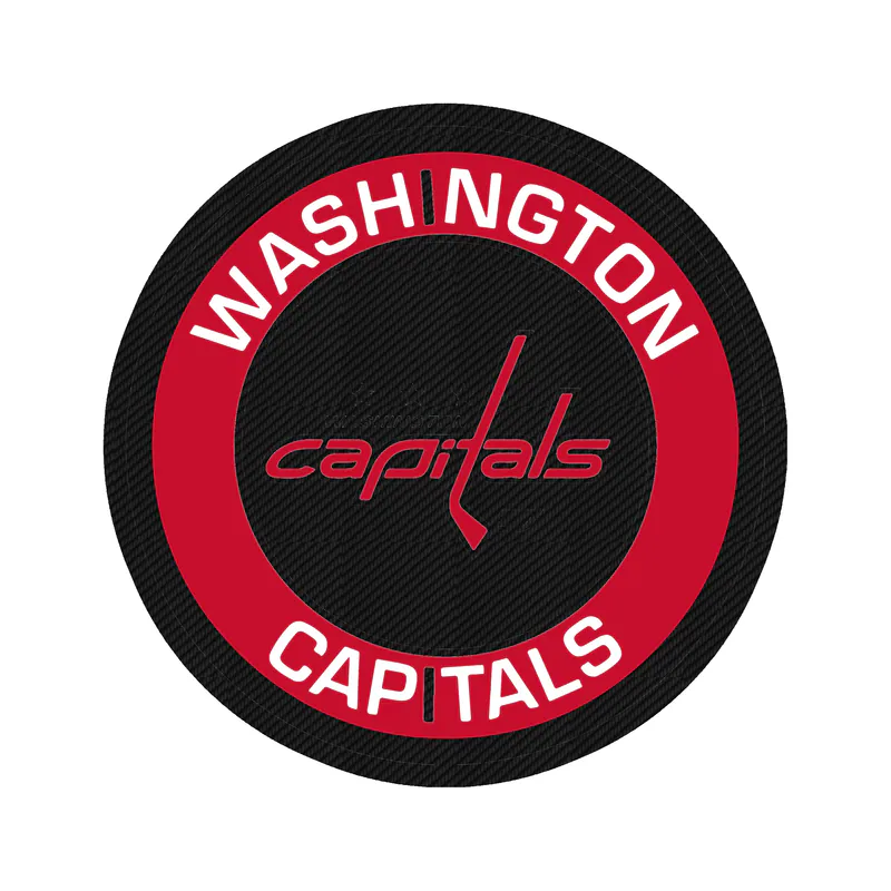 Washington Capitals - Circle With Name - Carbon Fiber Vinyl Sticker - Custom Size