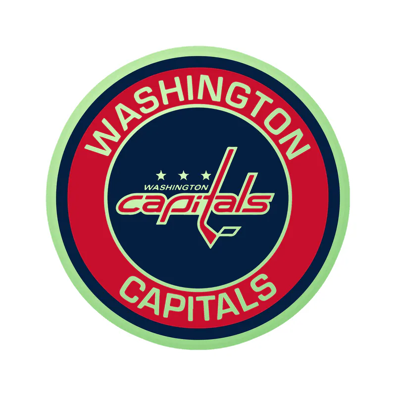 Washington Capitals - Circle With Name - Glow in the Dark Vinyl Sticker - Custom Size