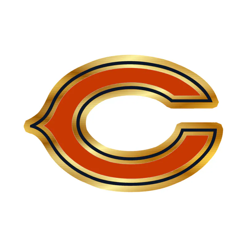 Chicago Bears - C 2 - Gold Chrome Vinyl Sticker - Custom Size