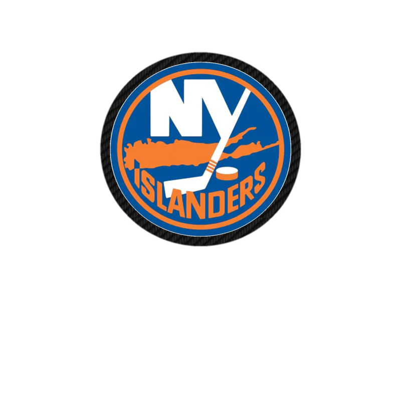 New York Islanders - Dull Circle - Carbon Fiber Vinyl Sticker - Custom Size