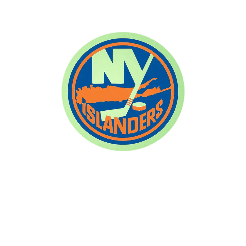 New York Islanders - Dull Circle - Glow in the Dark Vinyl Sticker - Custom Size