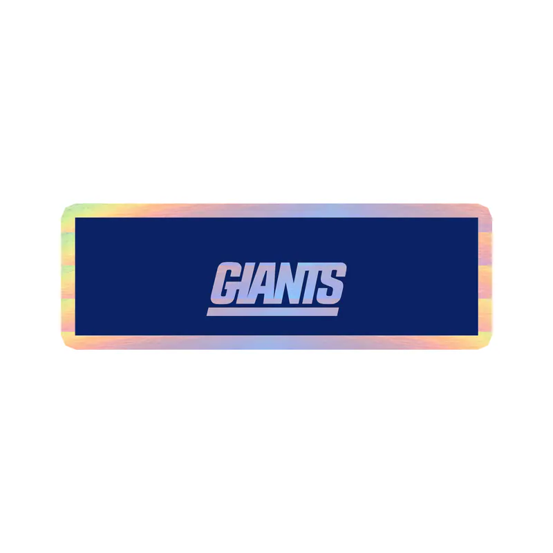 New York Giants - Rectangle With Giants - Holographic Vinyl Sticker - Custom Size