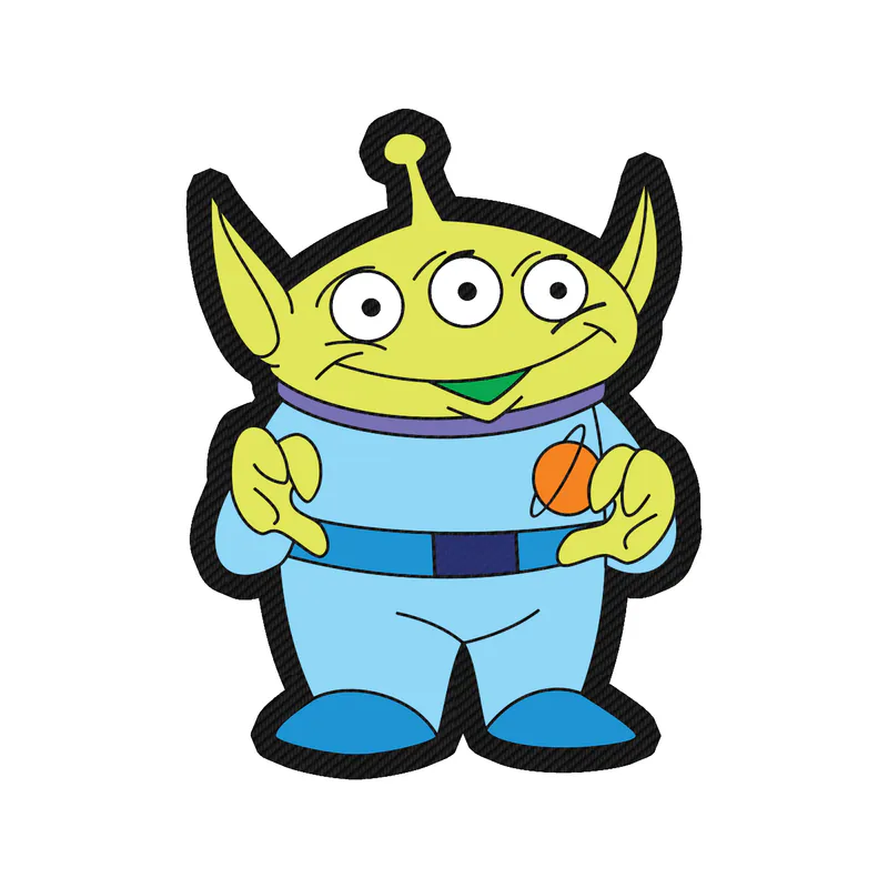 Toy Story Alien Carbon Fiber Vinyl Sticker - Custom Size