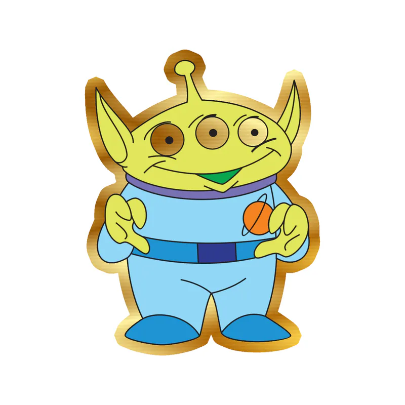 Toy Story Alien Gold Chrome Vinyl Sticker - Custom Size