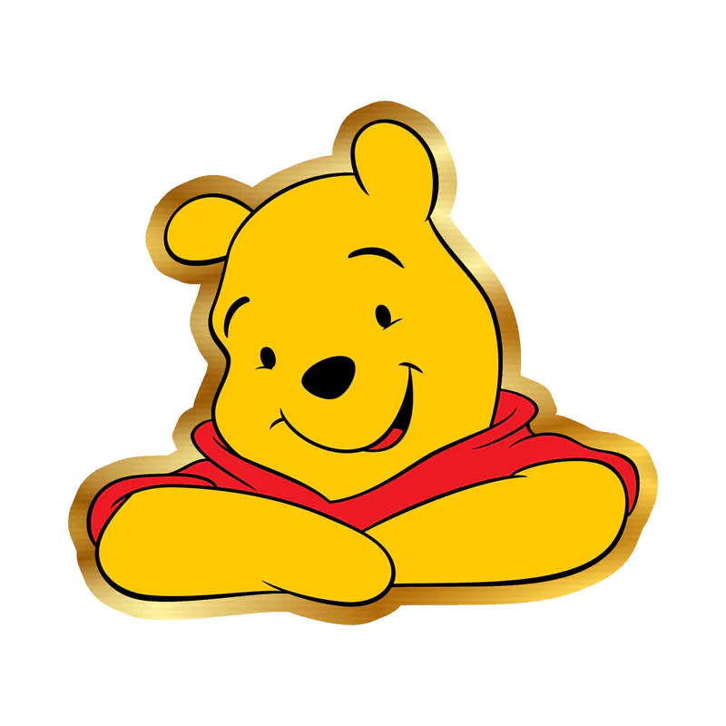 Winnie The Pooh - Gold Chrome Vinyl Sticker - Custom Size