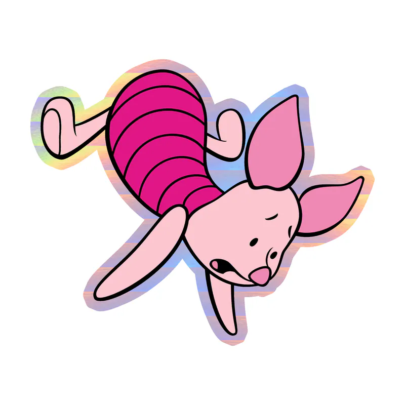 Winnie The Pooh - Piglet - Holographic Vinyl Sticker - Custom Size