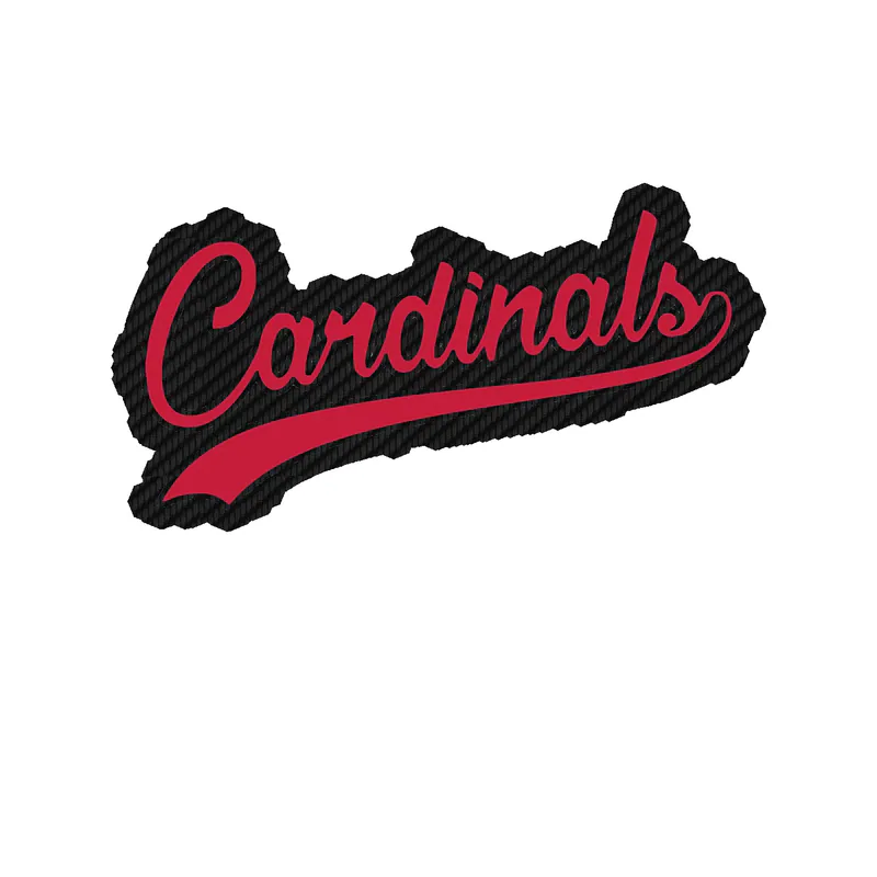 St. Louis Cardinals - Cardinals Cursive - Carbon Fiber Vinyl Sticker - Custom Size