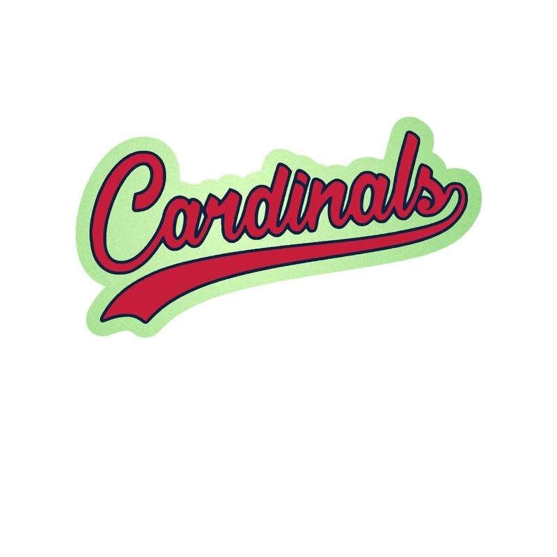 St. Louis Cardinals - Cardinals Cursive - Glow in the Dark Vinyl Sticker - Custom Size