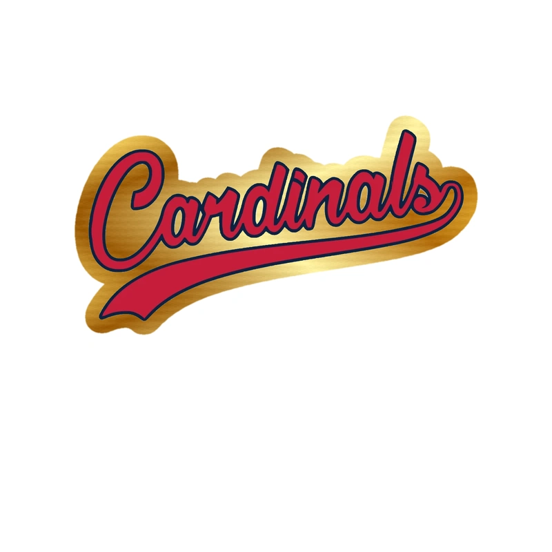 St. Louis Cardinals - Cardinals Cursive - Gold Chrome Vinyl Sticker - Custom Size