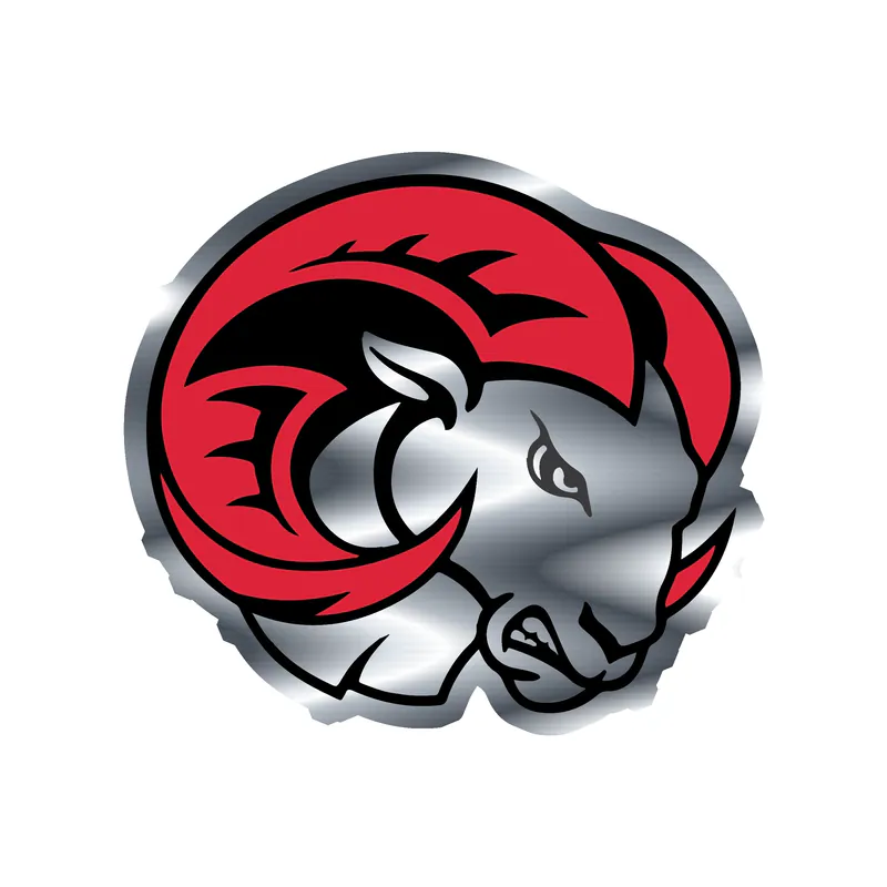 Winston-Salem State University - Ram - Silver Chrome Vinyl Decal
