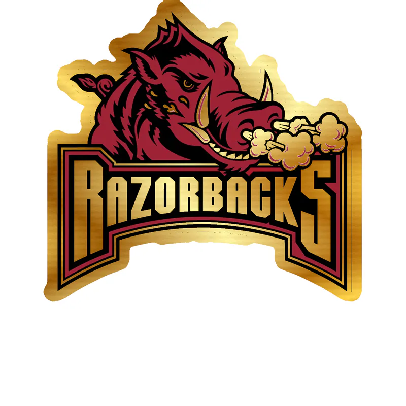 Arkansas Razorbacks - Image 14 - Gold Chrome Vinyl Decal - Custom Size