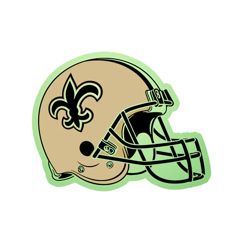 New Orleans Saints Helmet Glow in the Dark Vinyl Sticker - Custom Size