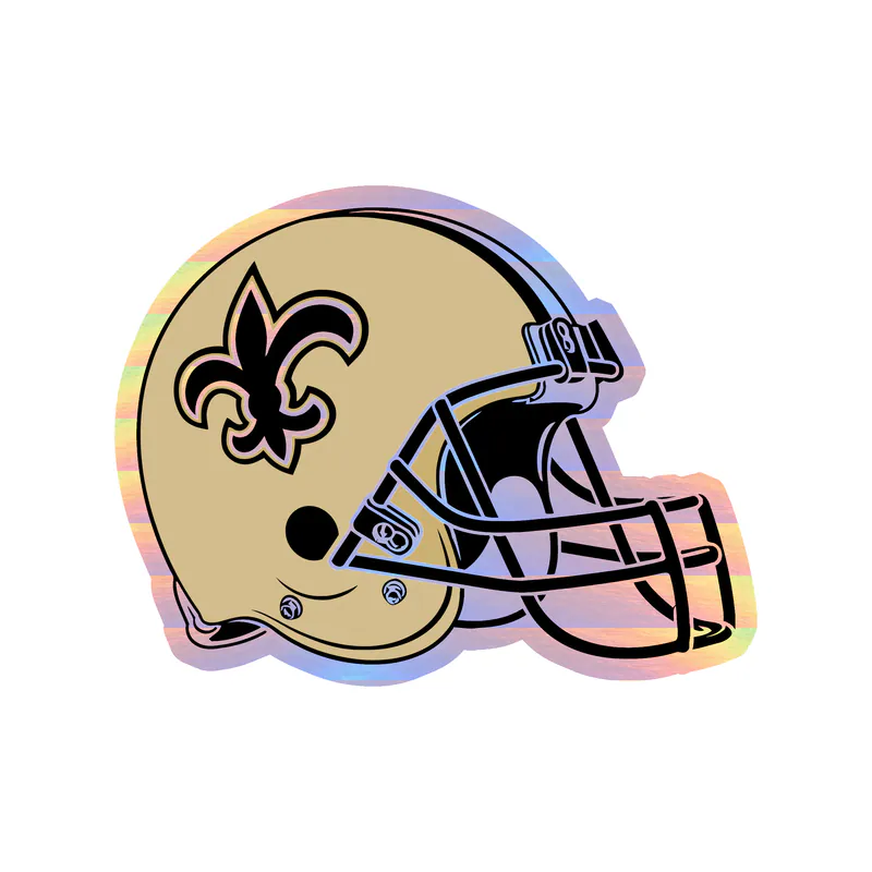 New Orleans Saints Helmet Holographic Vinyl Sticker - Custom Size