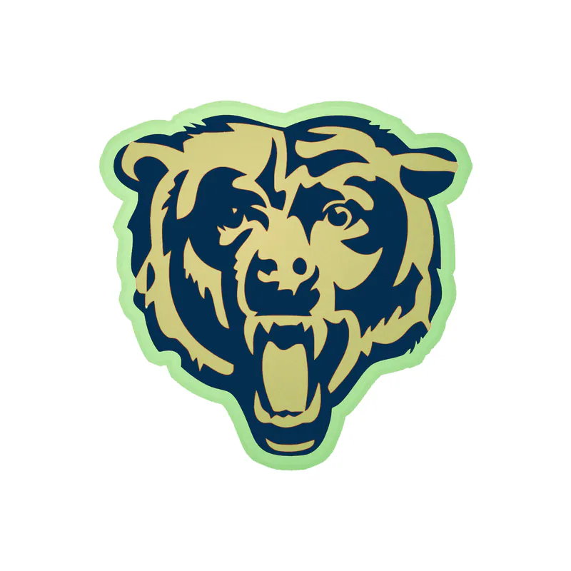 Chicago Bears - Head - Glow in the Dark Vinyl Sticker - Custom Size