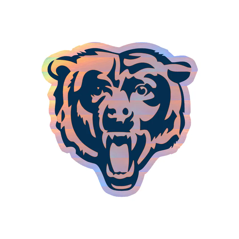Chicago Bears - Head - Holographic Vinyl Sticker - Custom Size