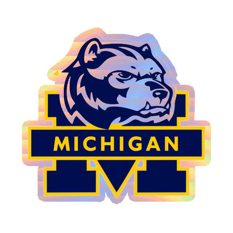 Michigan Wolverines - Image 8 - Holographic Vinyl Decal - Custom Size